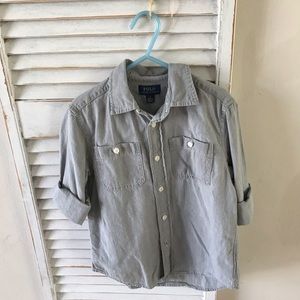 Polo Ralph Lauren gray button down boys shirt